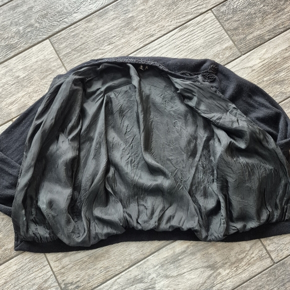 Vintage Anne-Scott Black 100% Cashmere Beaded Cardigan Sweater Lined 50s 60s M - Picture 4 of 10